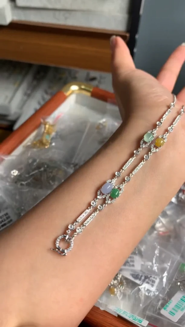 银S925镶嵌戒指翡翠项链