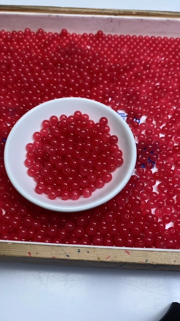 未镶嵌散珠玛瑙/玉髓E909 樱桃红玛瑙6mm30颗5.2元