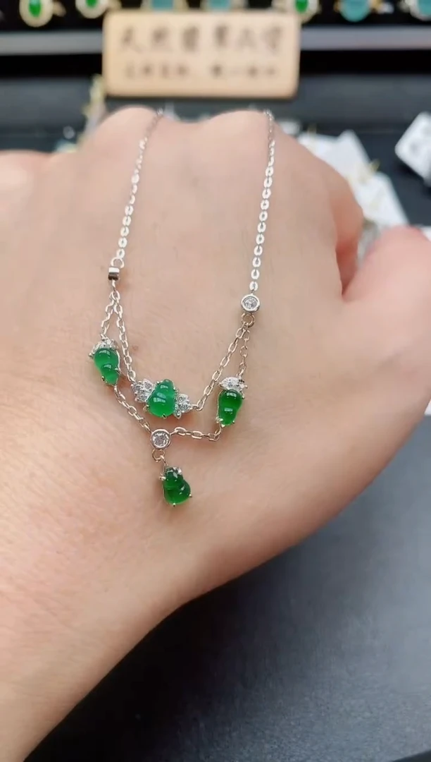 套链银S925镶嵌翡翠1