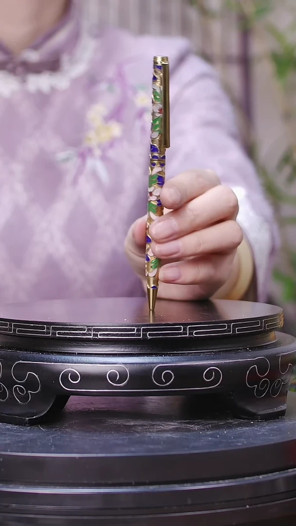 【闪购商品】非遗技艺 景泰蓝圆珠笔金地