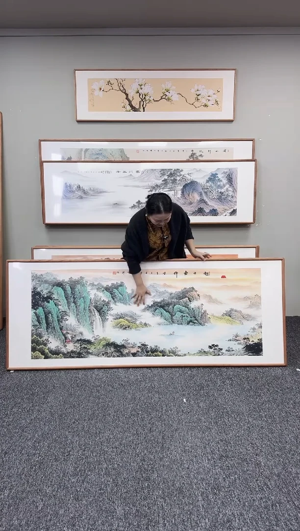 国画旭日东升210*80