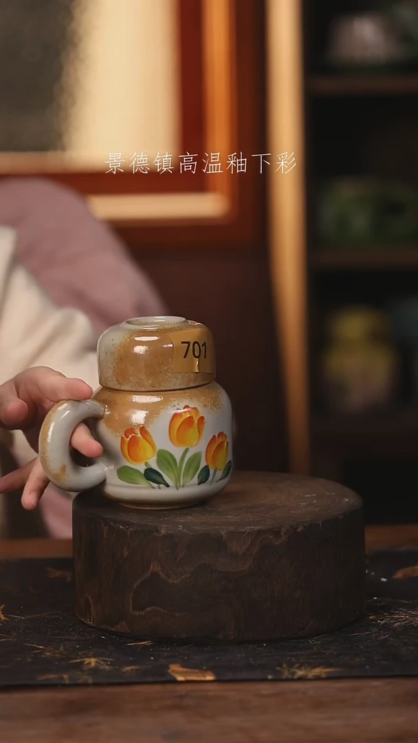 陶瓷景德镇高温釉下手绘陶瓷@L701@