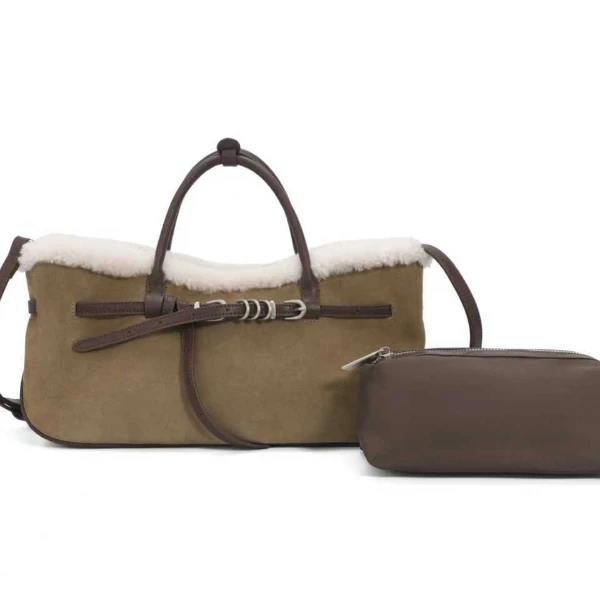 秋冬新款毛绒饰边大容量托特包手提单肩包1773