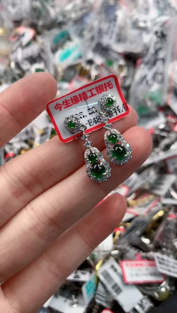 银S925镶嵌戒指翡翠999----6