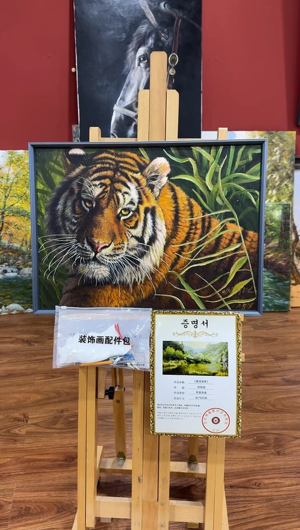 油画【原创·保真·带证书】朝鲜画家纯手绘油画--顺丰包邮--