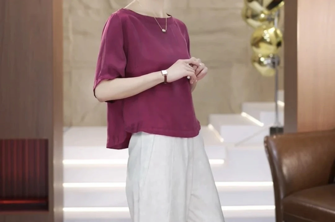 2025夏季大气显瘦气质时尚大圆领禅意风小衫