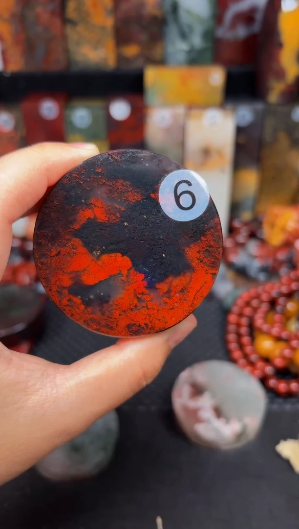 玉石编号6桂林鸡血玉手镯心5.8*1.7