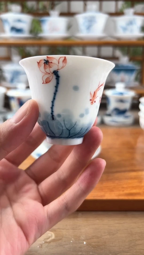 诺*迪微瑕线条莲闻香杯2个