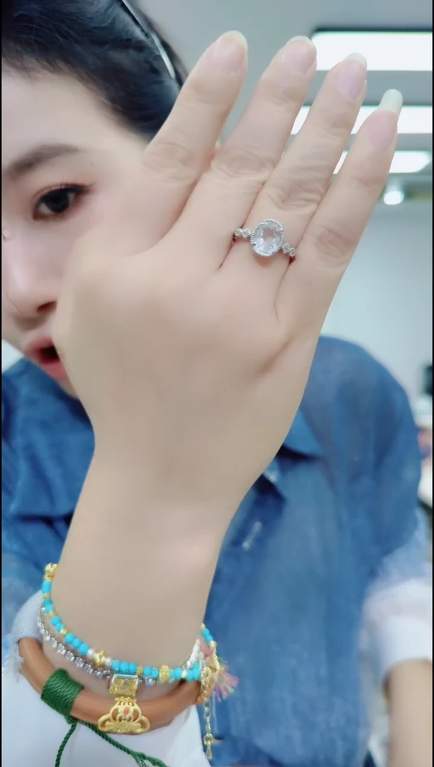 水晶戒指合金0388白水晶戒指