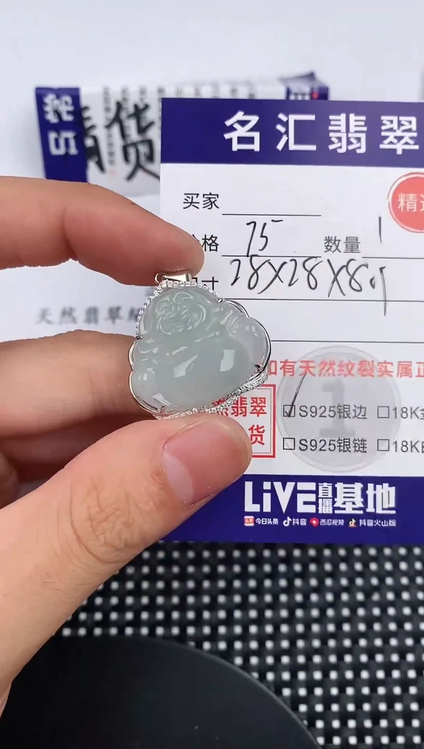 翡翠银S925镶嵌颈饰·