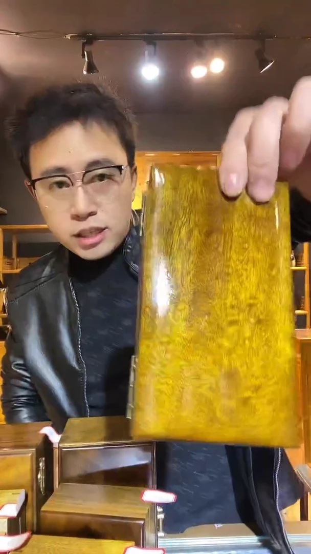 楠木149金丝楠木制品金砖盒