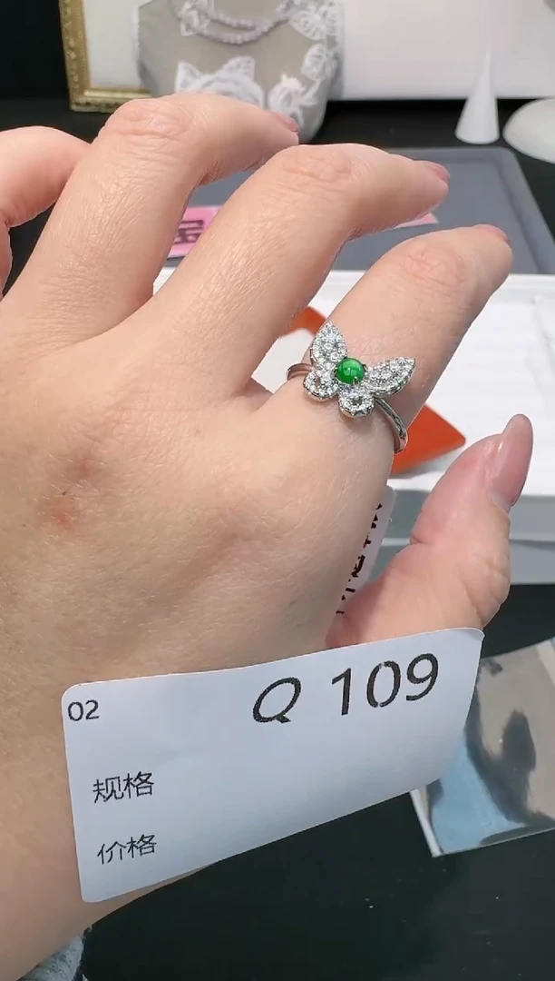 【闪购商品】翡翠戒指银S925镶嵌多样性发一Q109