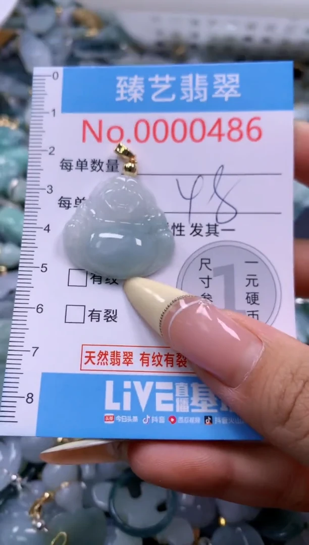翡翠未镶嵌颈饰含绳000486