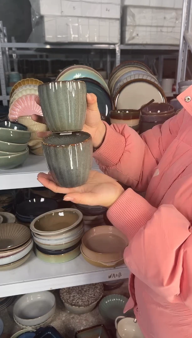 陶瓷外贸尾货瑕疵满20包邮X2 手握杯