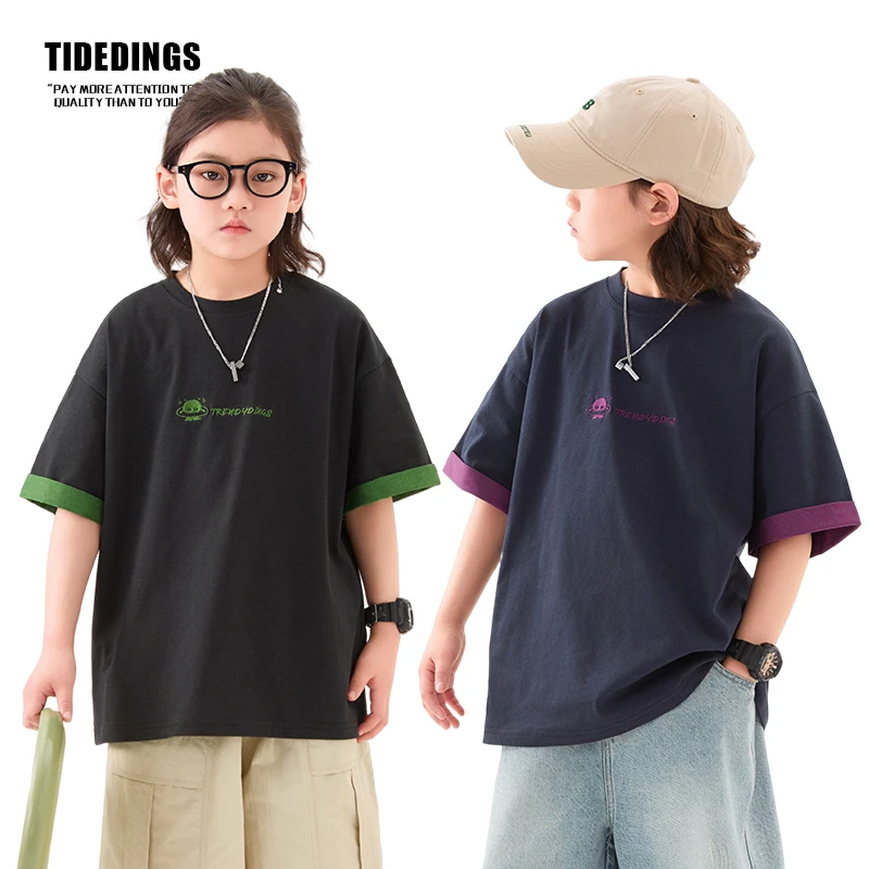 2025夏季男童短袖T恤夏装中大童韩版薄款印花T恤洋气儿童休闲上衣