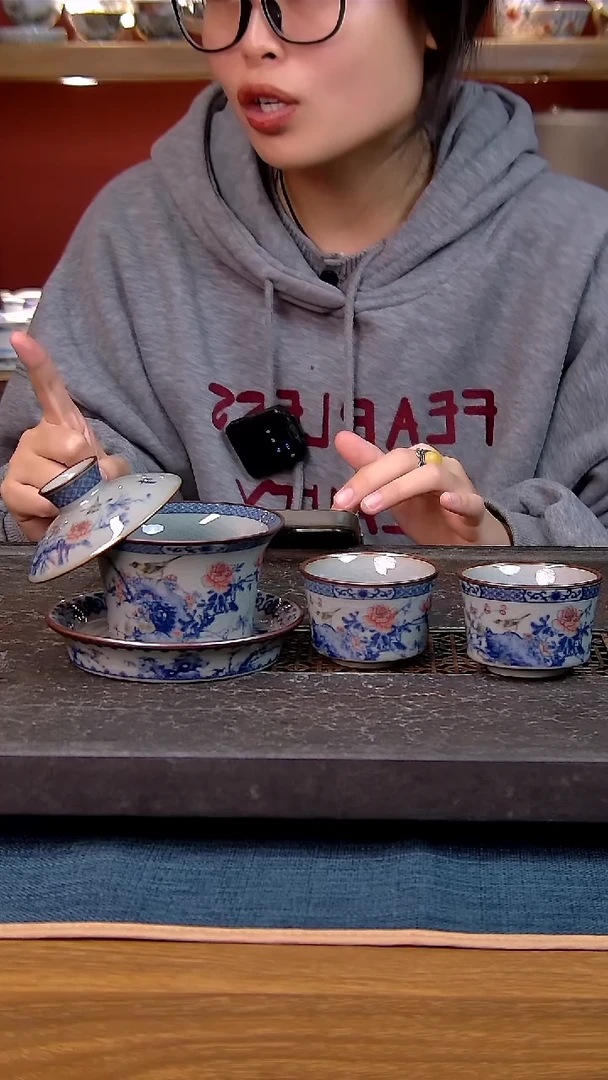 简装家用款3件套 老陶泥开片纹陶瓷茶具