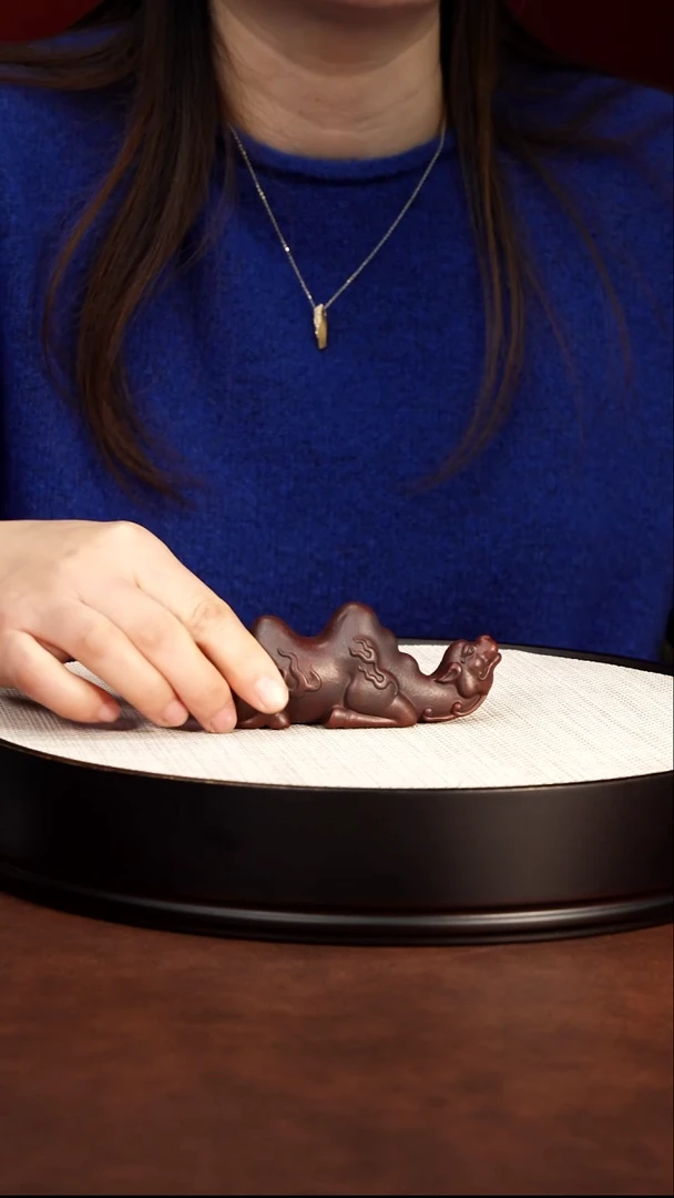 紫砂茶案全手工茶宠 紫泥骆驼