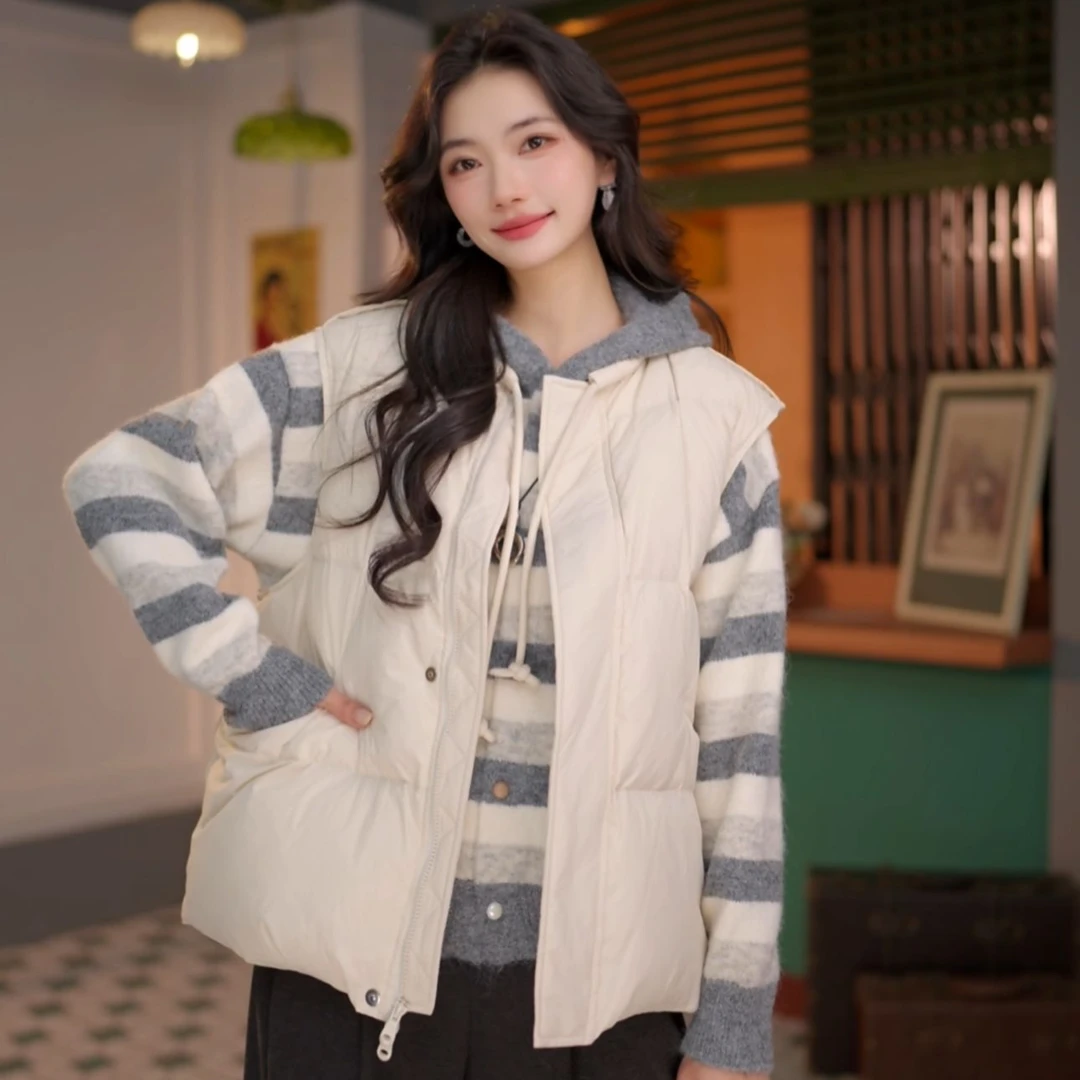 丁佳欣【白雪歌声】港风复古纯色无袖显瘦百搭马甲DM2477510