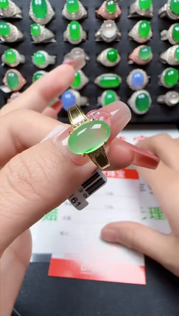 【闪购商品】翡翠戒指银S925镶嵌1744