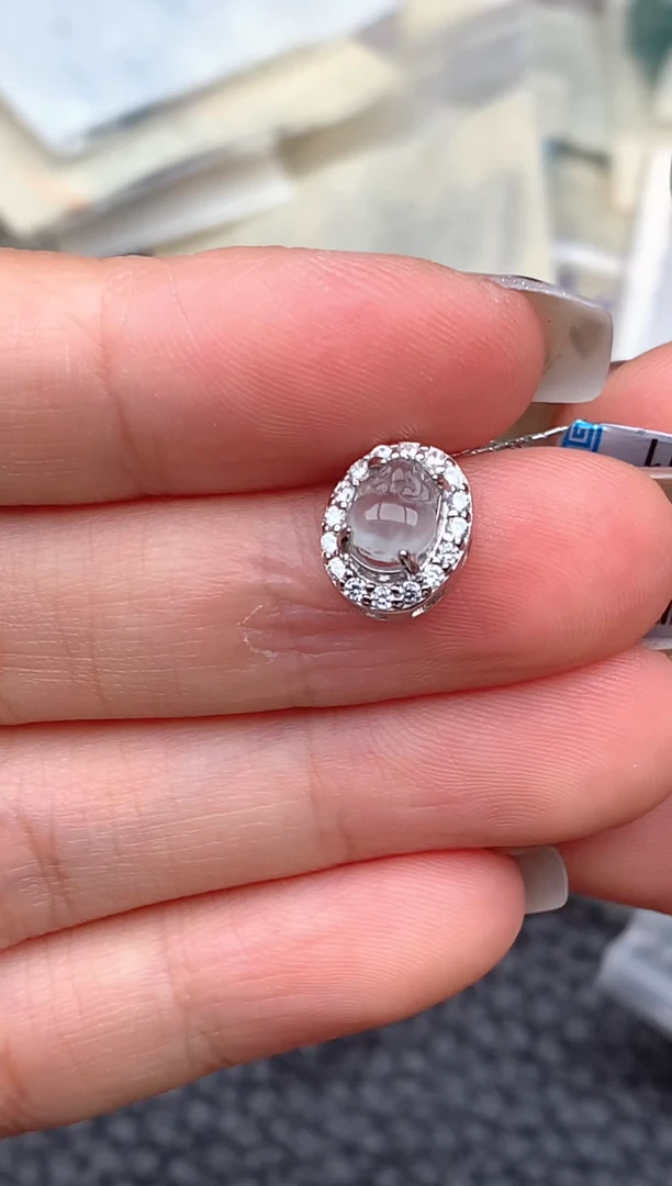 银S925镶嵌挂件翡翠—