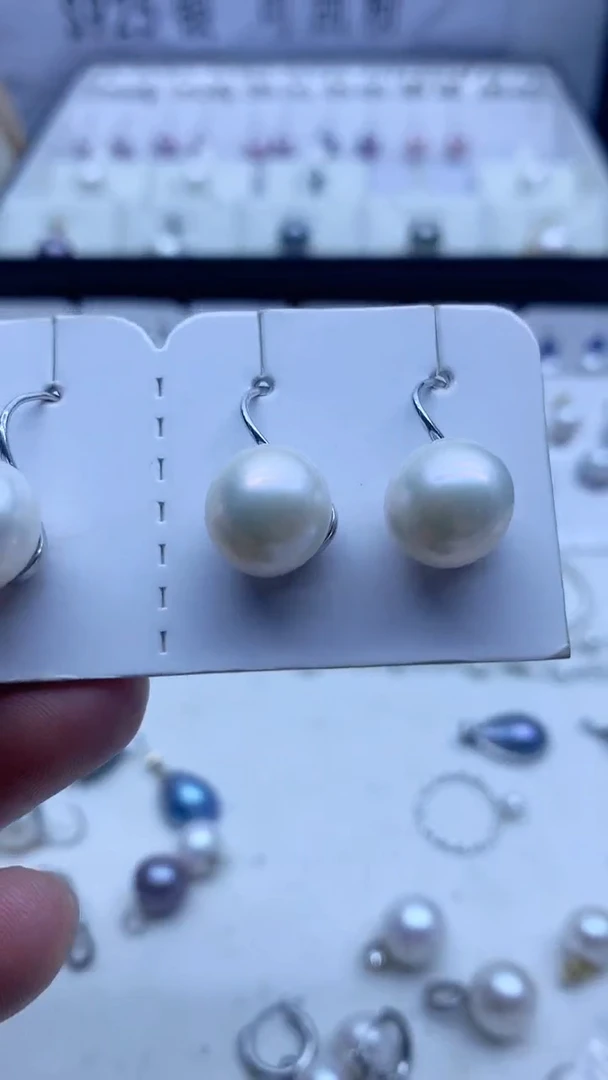 未镶嵌淡水珍珠耳饰12-13