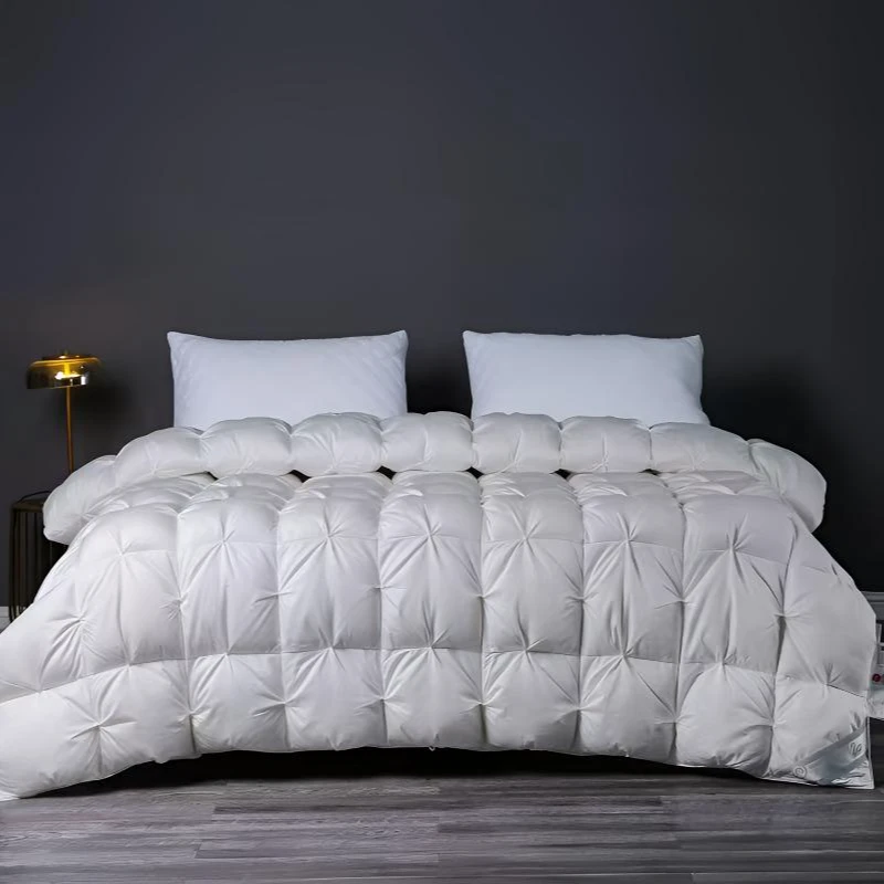 【水星】95柔赛丝白鹅绒被高档扭花100%羽绒被加厚冬被春秋四季被芯