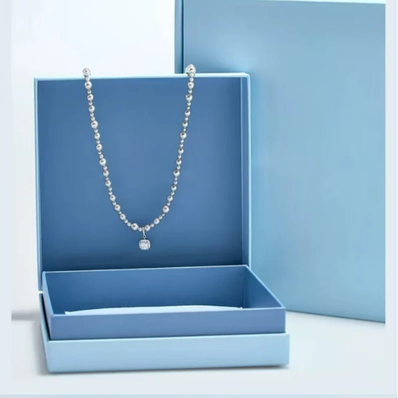 铁合金锆石项链 COCO BECCI 银色珍珠方钻项链YT24MA900005