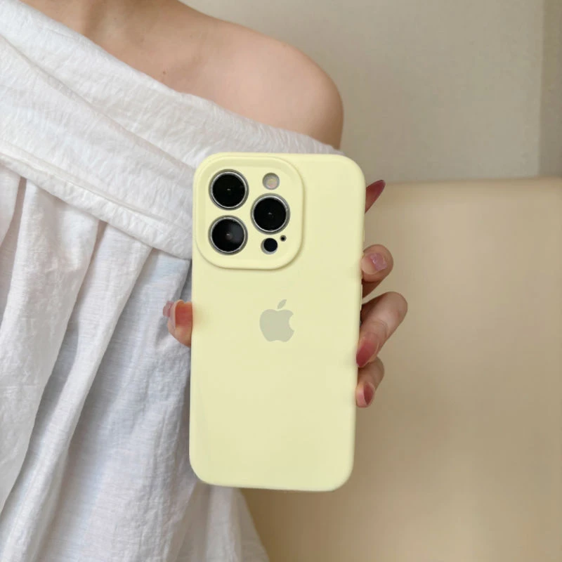 适用苹果17promax手机壳iPhone16/15液态硅胶14软糯13全包X奶黄色