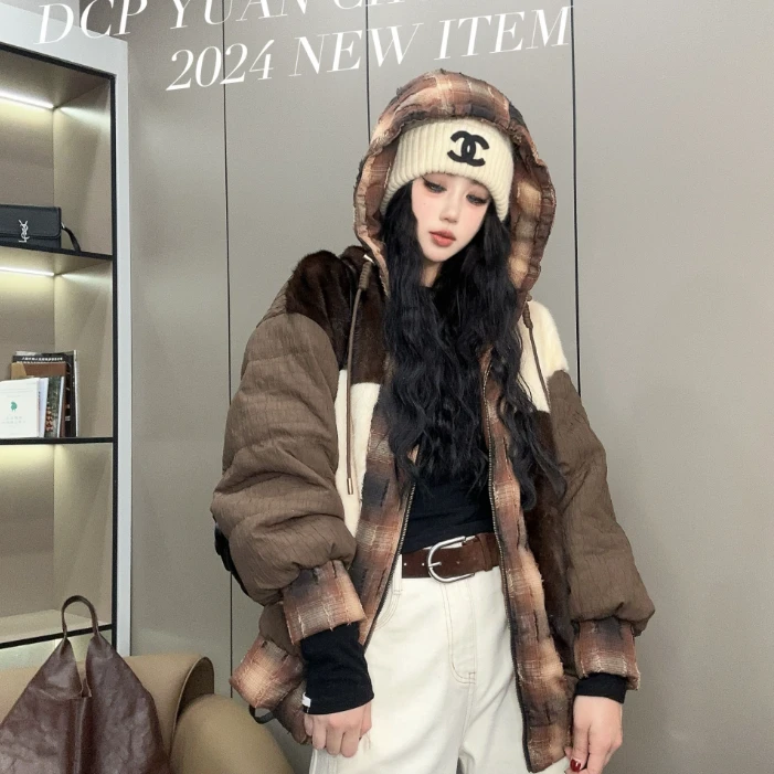 【CY】85027-E 2024新款时尚水貂鹅绒皮草外套