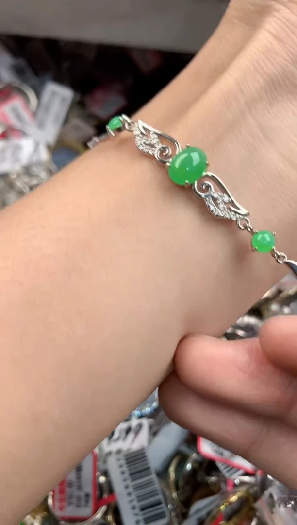 银S925镶嵌戒指翡翠555    10