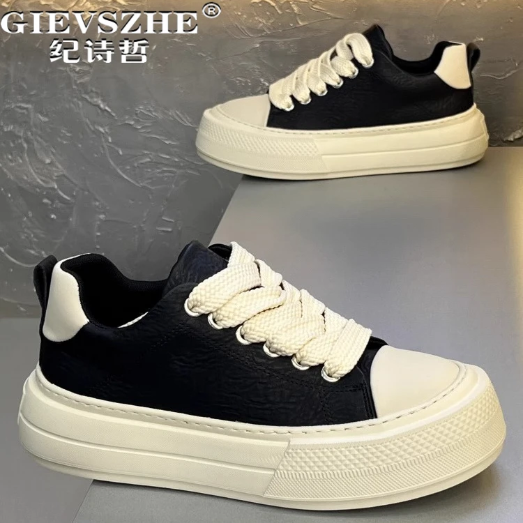 纪诗哲男鞋百搭透气时尚运动鞋子男款潮流厚底休闲鞋轻奢简约板鞋