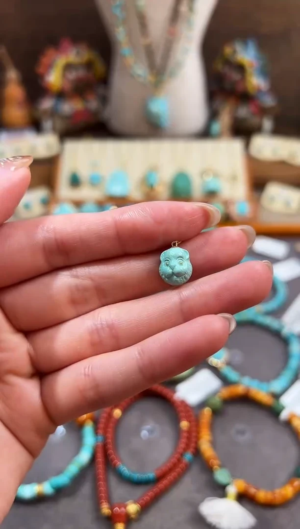 18K金镶嵌绿松石提溜绿松石提溜