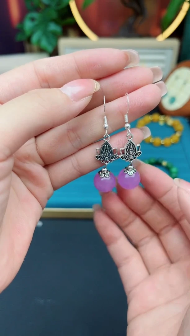 玛瑙/玉髓耳饰银S925镶嵌321