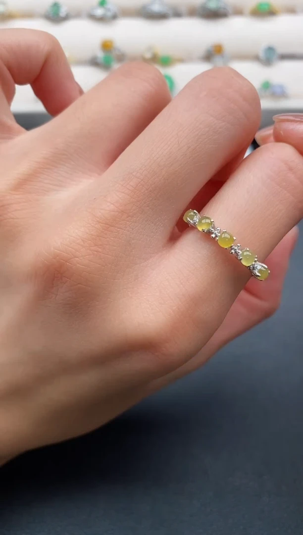 银S925镶嵌戒指翡翠22222222+1