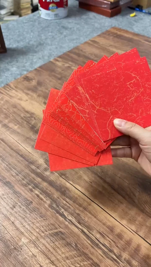 4寸红色蜡染加厚软卡5款混搭25张