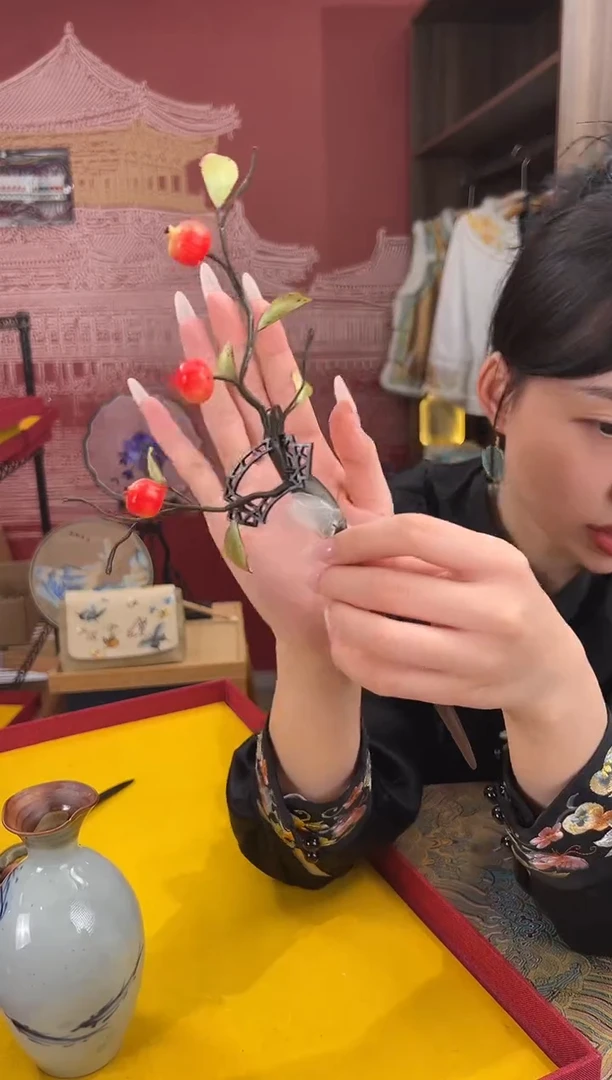 【闪购商品】刺绣非遗绒花（发饰）