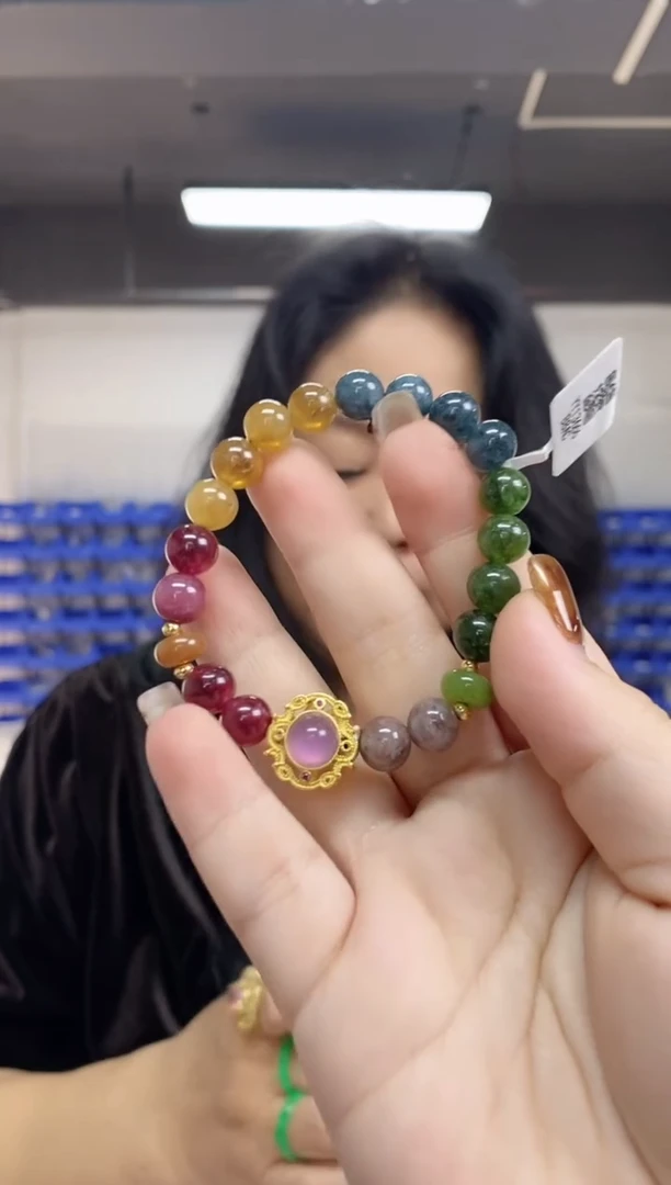 【闪购商品】碧玺手串未镶嵌多样性发其一颜色微差