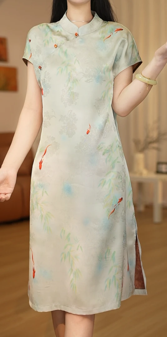 【901旗开得胜】改良旗袍新中式国风复古宽松连衣裙气质显瘦-菲哥