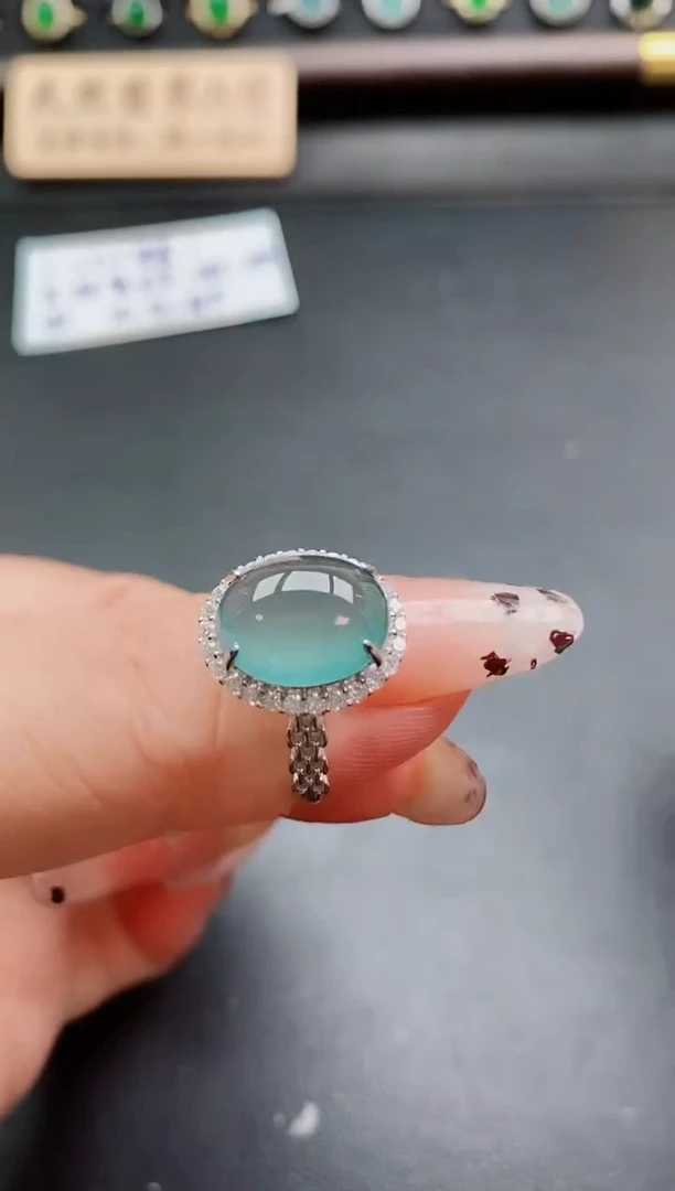 银S925镶嵌戒指翡翠1