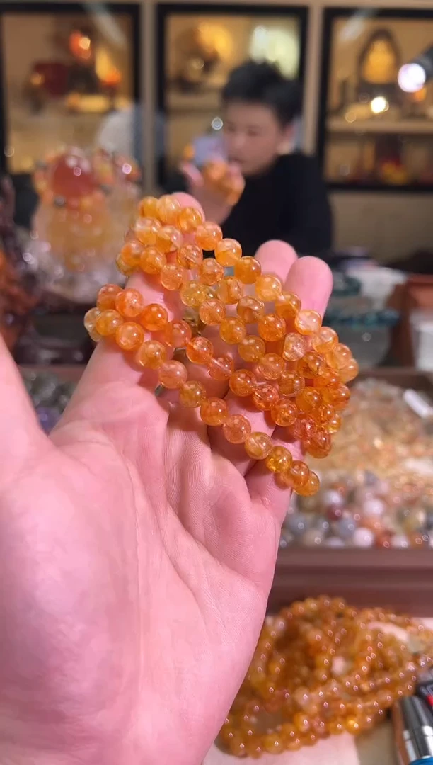 未镶嵌手链水晶8mm+黄胶花（多样性发一）