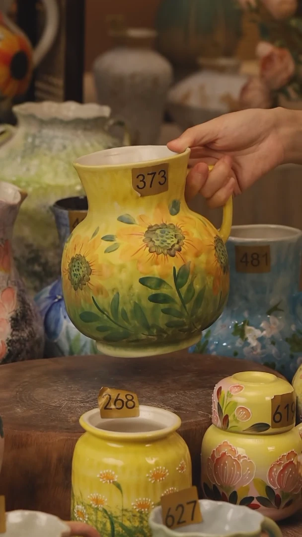 陶瓷373景德镇设计师手作花器摆件侘寂风