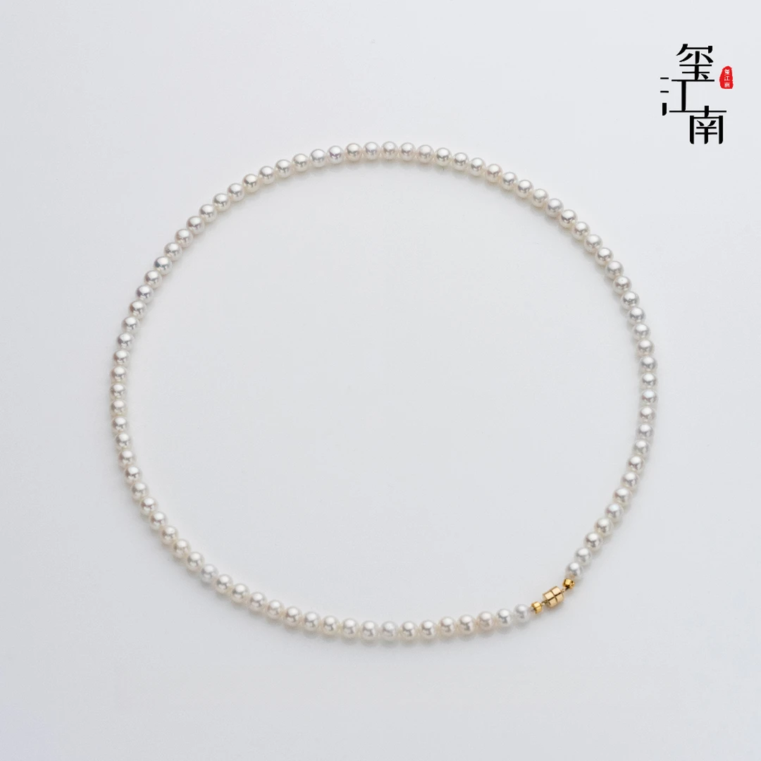 招牌小公主｜淡水珍珠项链G14k金磁吸小baby链锁骨链4～5mm FX051
