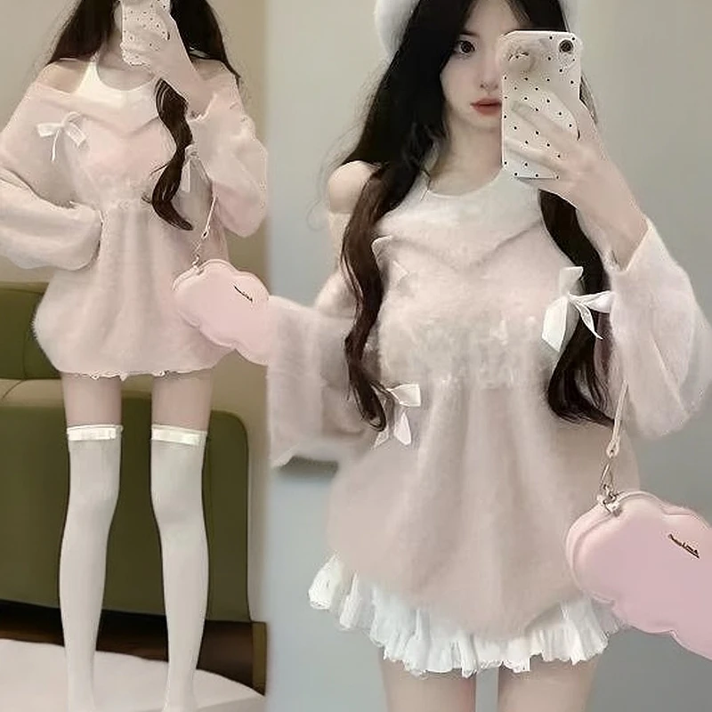 秋冬款毛衣可爱甜美学院风毛衣拍一发三发四发五