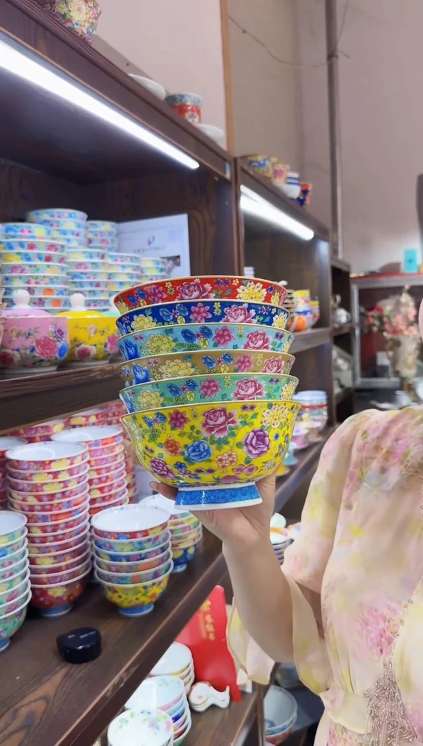 珐琅6英寸面碗6个景德镇陶瓷