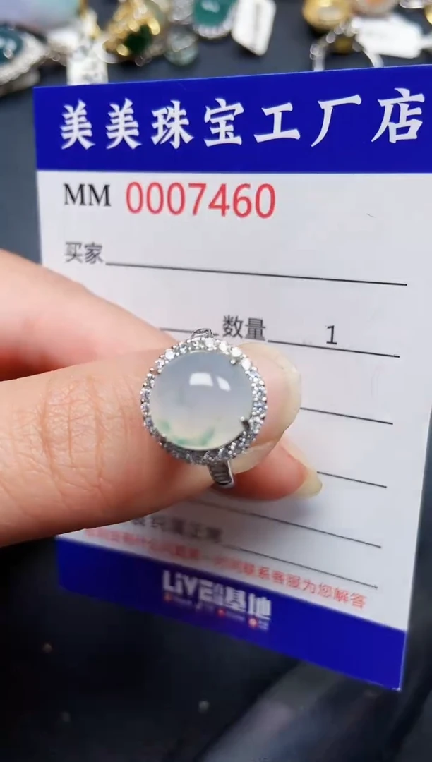 翡翠银S925镶嵌颈饰7460