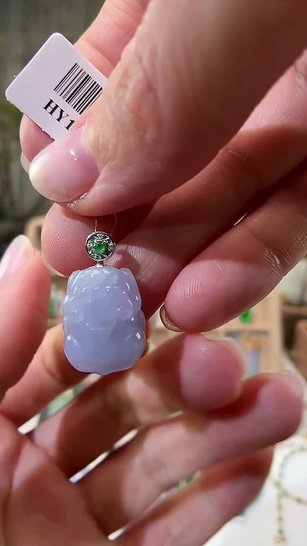 吊坠(不含链)18K金镶嵌翡翠翡翠