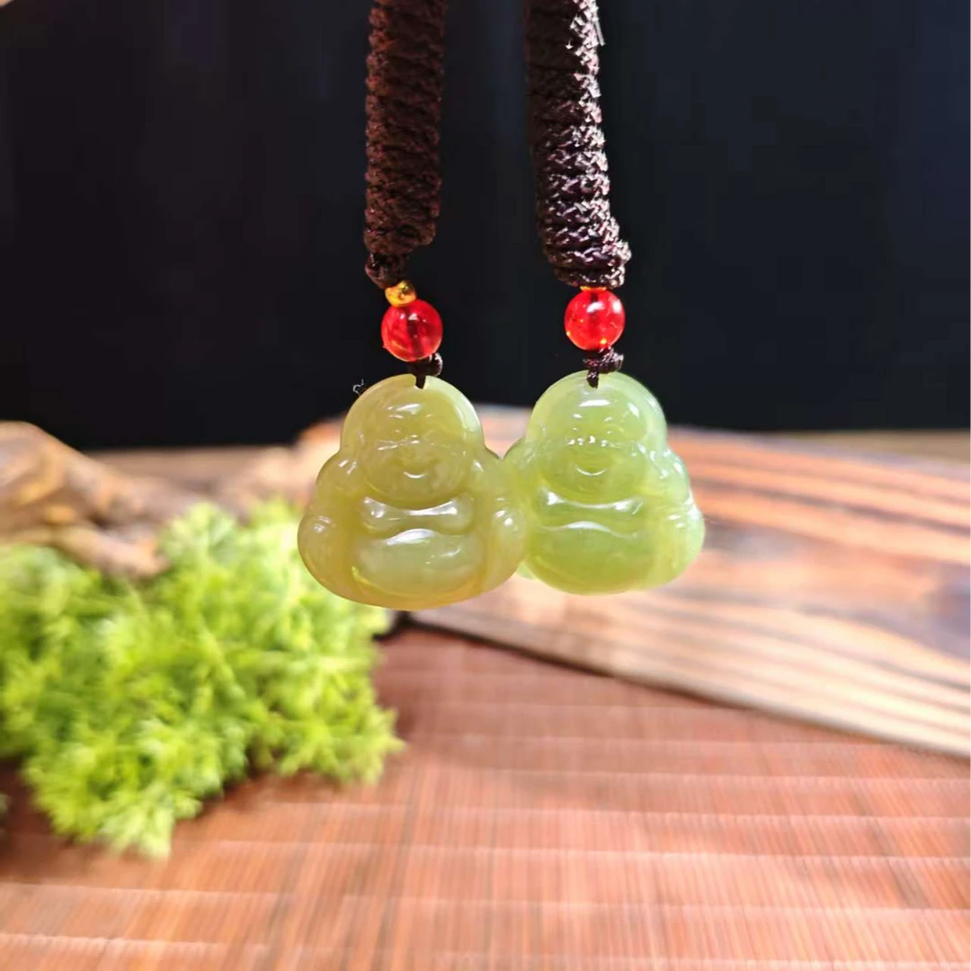 和田玉若羌黄口黄口料佛公吊坠 多样性发货 拍一单发一个
