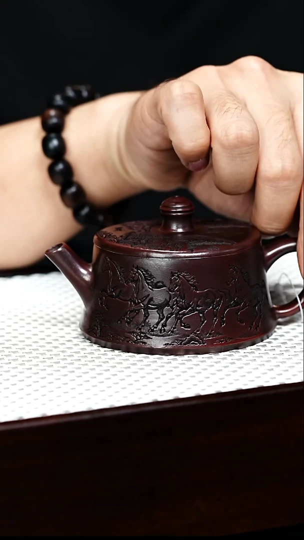 茶壶紫砂宜兴紫砂 云柱 龙山古乌泥 吴国政 h081