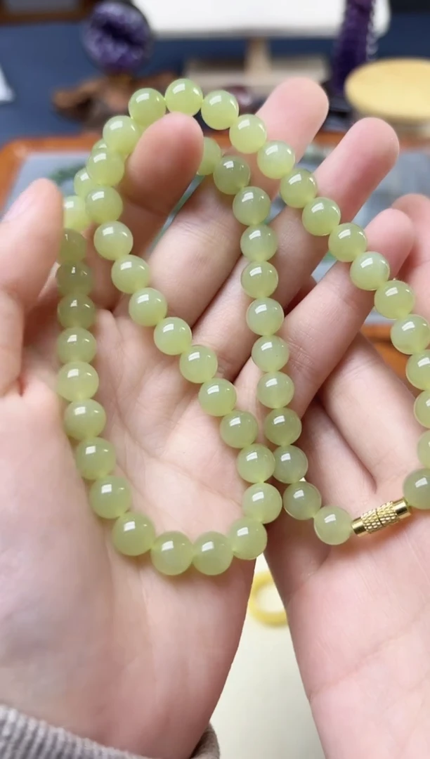 颈饰未镶嵌和田玉和田玉项链8mmZD