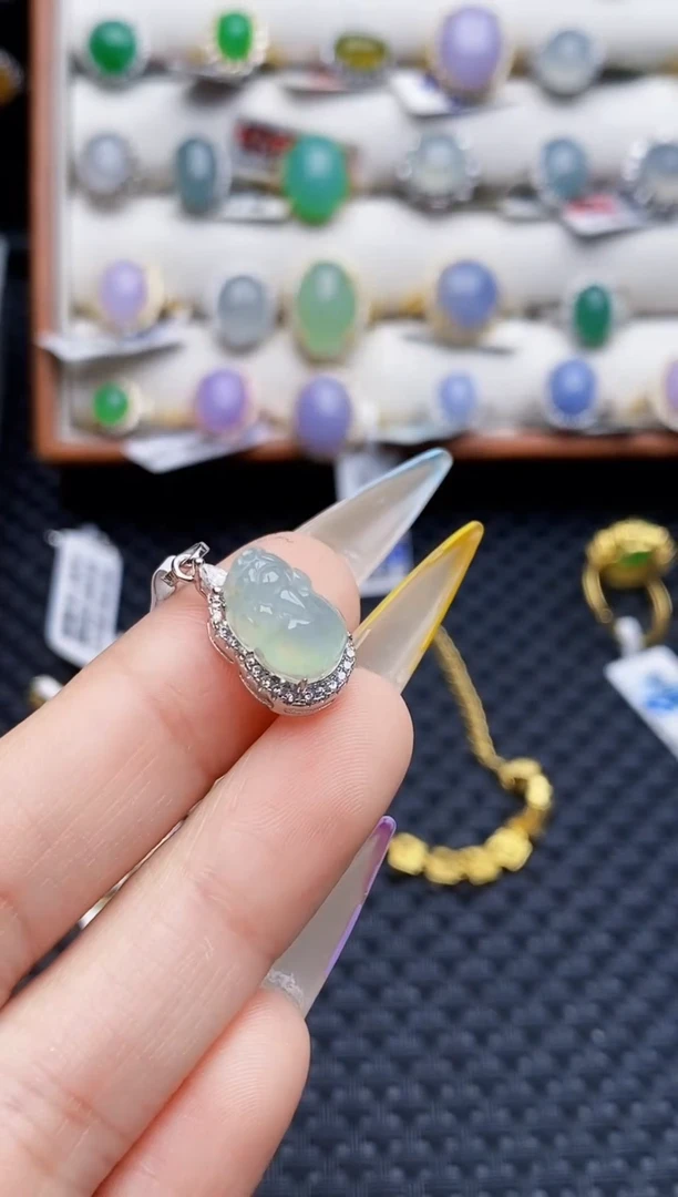 银S925镶嵌戒指翡翠3080